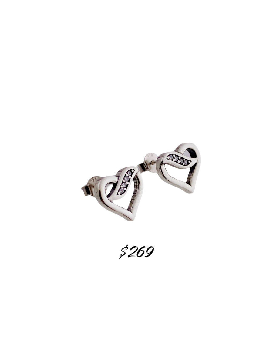 Aretes Corazones con Lazo