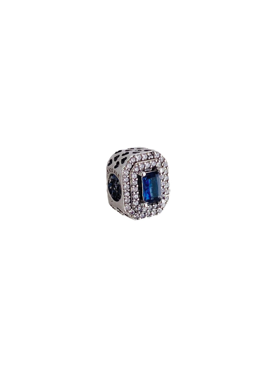 Charm Halo Cuadrado Azul y Brillos