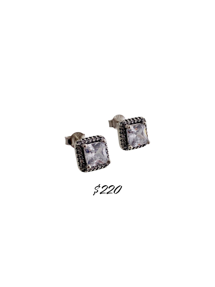 Aretes Halos Cuadrados